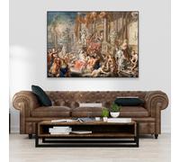 GOSRD Canvas Prints Classical Oil Painting Concert in the Palace Prints Johann Georg Platzer Wall Art Poster Vintage Home Decor(50x70cm/Frameless)