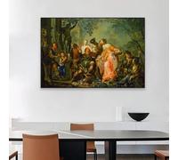 GOSRD Canvas Prints Classical Oil Painting Concert in the Palace Prints Johann Georg Platzer Wall Art Poster Vintage Home Decor(60x90cm/Frameless)