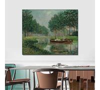 GOSRD Canvas Prints Landscape Oil Painting,Canal in the Brenne by Maxime Maufra World Famous Painting Wall Decor for Home Office 70x100cm Frameless