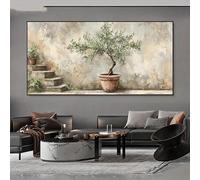 GOSRD Canvas Prints Modern Abstract Potted Olive Tree Wall Art Greenery For Living Room Decortions(40X80cm/internal frame)