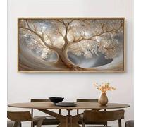 GOSRD Canvas Prints Modern Abstract Tree Of Life Art Glowing Trees With Golden And Glow Effects Wall Poster(50X100cm/internal frame)