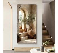 GOSRD Canvas Prints Modern Landscape Wall Art Mediterranean For Living Rooms Decor(50X100cm/internal frame)