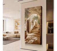 GOSRD Canvas Prints Modern Rustic Archway Olive Tree Pot Wall Art For Room Decor(30x60cm /internal frame)