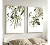GOSRD Canvas Prints Olive Branch Plant Art,Simple Mediterranean Tree Living Room Modern Home Decor(35x50cm-2Pcs)