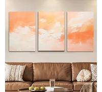 GOSRD Canvas Prints Painting Visual Effect Art Orange Abstract For Living Room, Library Office Cafe Bar Home Interior Decoration(40x60cm-3Pcs/internal frame)