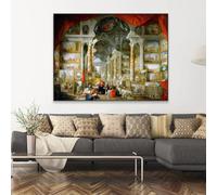 GOSRD Classical Wall Art Poster Gallery of Views of Ancient Rome Retro Portrait Oil Painting Prints Giovanni Paolo Panini Canvas Print(60x90CM/Frameless)