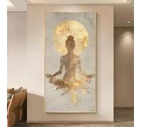 GOSRD Coastal Mediterranean Olive Tree Arch Canvas Print Greek Island Inspired Beige White Vibe Wall Artwork Home Decoration(80X160cm)