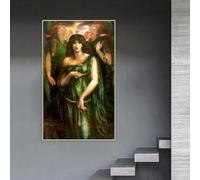 GOSRD Dante Gabriel Rossetti Astarte Syriaca Canvas Prints Oil Painting Art Backdrop Picture Home Living Room Decoration(70X120CM/Frameless)