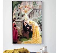 GOSRD Edmund Blair Leighton Artwork The Accolade Medieval Knight Theme Canvas Prints Painting Wall Art Vintage Posters Home Decor(60x90CM/Frameless)