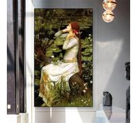 GOSRD Famous Oil Painting Ophelia Canvas Painting William Waterhouse Forgottenbeauty Art Print Vintage Poster Home Room Decor(70x110cm/Frameless)