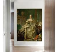 GOSRD Francois Boucher《Madame de Pompadour,1756》Canvas Prints Oil Painting Artwork Poster Picture Wall Background Home Decoration(30x50CM/Frameless)