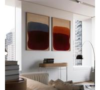 GOSRD Japandi Wall Art Minimalist Abstract Diptych Artworks Earthy Color Field Decor Canvas Prints Painting Home Living Room(30x40cm-2pcs)