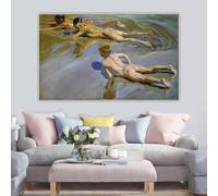 GOSRD Joaquin Sorolla Children on the beach Canvas Prints Oil Painting Artwork Picture Wall Home Living Room Decoration(40x60CM/Frameless)