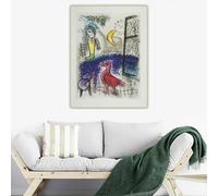 GOSRD Marc Chagall《Bad Subjects》Canvas Prints Art Oil Painting Artwork Poster Decorative Picture Wall Home Decoration(40x60CM/Frameless)