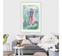 GOSRD Marc Chagall《Joy》Nordic Canvas Prints Art Oil Painting Artwork Poster Decorative Picture Wall Decor Home Decoration(70x110cm/Frameless)