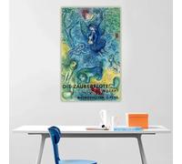 GOSRD Marc Chagall《Mozart Magic Flute》Canvas Prints Oil Painting Famous Artwork Poster Picture Wall Background Home Decoration(70x110cm/Frameless)