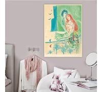 GOSRD Marc Chagall《Siren with the poet》Canvas Prints Oil Painting Famous Artwork Poster Picture Wall Background Home Decor(70x110cm/Frameless)