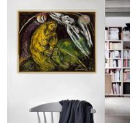 GOSRD Marc Chagall《The Prophet Jeremiah》Canvas Prints Oil Painting Famous Artwork Poster Picture Background Home Decoration(60x90CM/Frameless)