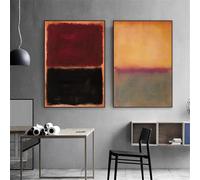 GOSRD Mark Rothko Abstract Modern Nordic Poster Famous Oil Painting Wall Art Canvas Print Classical Orange and Green Home Decor(60x80cm-2pcs)