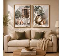 GOSRD Mediterranean Olive Tree Wall Art Still Life Prints Coast Decor Living Room Decoration(50x75cm-2Pcs)