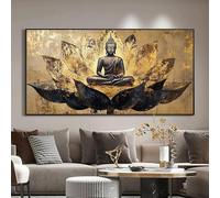 GOSRD Modern Abstract Buddha Meditation Canvas Wall Art Painting For Living Room Decortions(60X120cm /internal frame)