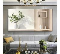 GOSRD Modern Abstract Vase Plants Still Life Canvas Art Print Wall Decor Neutral Tones(50X100cm)