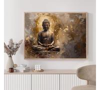 GOSRD Modern Buddha Lotus Buddhist Meditation Art Abstract Poster Canvas Paintings Prints Wall Pictures Yoga Studio Home Decor(30x50CM/Frameless)