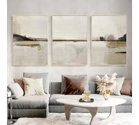 GOSRD Modern Neutral Abstract Beige Brown Wall Art Canvas Painting Nordic Poster Scandinavian Prints for Living Room Interior Decor(60x80cm-3Pcs)
