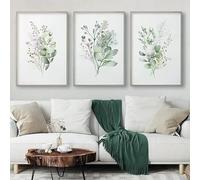 GOSRD Modern Nordic Classic Simplicity Plant Art Flowers Abstract Poster Canvas Prints Painting Wall Art Pictures Home Decor(50x75cm-3Pcs)