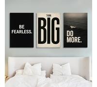 GOSRD Modern Prints Brave Think Act Wall Art Canvas Office Home Studio Decor Inspirational Personal Growth Home Decor(50x75cm-3Pcs)
