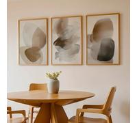 GOSRD Nordic Brown Beige Canvas Printing Abstract Neutral Earth Tones Wall Art Posters For Home Decor(50x75cm-3Pcs)
