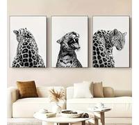 GOSRD Nordic Style Home Decor Paintings Canvas Prints Black And White Animal Art Posters Glam For Living Room Bedroom Office(50x70cm-3Pcs)