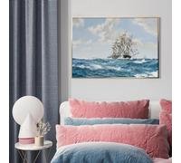 GOSRD Nordic Style Montague Dawson Print Art Vintage Poster Home Painting Canvas Ocean Sailing Ship Wall Picture Decor 70x100cm Frameless