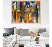 GOSRD Nordic Style Paul Klee《Before the Town》Canvas Oil Painting Prints Artwork Picture Wall Home Living Room Decoration(60x80cm)