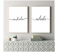 GOSRD Nordic Style Picture Painting Nordic Room Inhale Exhale Black White Minimalist Canvas Wall Art Print Decorative(40x60cm-2pcs)