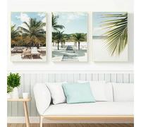 GOSRD Summer Tropical Island Sandbeach Palm Modern Nordic Photographic Art Poster Canvas Paintings Wall Pictures Home Decor(30x40cm-3Pcs)