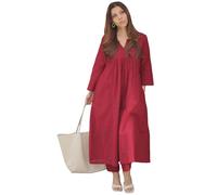 GoSriKi Women's Rayon Viscose Ethnic Co-Ord Set | Kurta Pant Set | Kurta Palazzo Set | Stylish Cotton Suit Set for Women, Festival Coord Set, Red, XXL