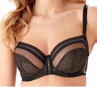 Gossard Contradiction 20005, Underwired, Semi-Sheer, Balcony Bra, Black/Silver,