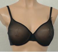 Gossard Women's Glossies Sheer U/Wired Bra, Black, 34 34FF UK