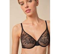 Gossard Women's Glossies Lace Sheer Bra Molded, Black (Black), 34D