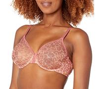 Gossard Womens Glossies Sheer Plunge Bra - Animal Print - Pink Elastane - Size 32C