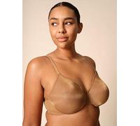 Gossard Womens Glossies Sheer Bra Size 38E in Bronze 80% Polyamide 20% Elastane Non-Padded Underwired