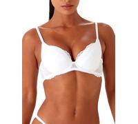 Gossard Womens Superboost Lace Padded Plunge Bra - White Polyamide - Size 42E