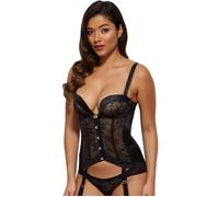 Gossard Retrolution Corset 8519 Womens Sexy Underwired Basque Black
