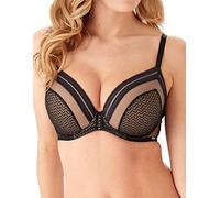 Gossard Women's Contradiction Padded Plunge Bra, Black/Silver, 36C