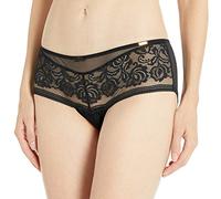 Gossard Encore Short Brief Black Nude lace stretchy elasticated sexy floral mesh sheet - S, BLACK/NUDE