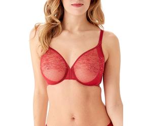 Gossard Womens Glossies Lace Moulded Bra - Raspberry Blush - Red Polyamide - Size 32A