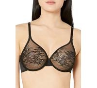 Gossard Bra Glossies Lace Moulded – Sheer, Unpadded, Underwired, Supportive – 30D Black