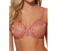 Gossard Womens Glossies Sheer Plunge Bra - Animal Print - Pink Elastane - Size 32C