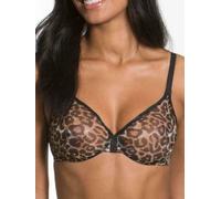 Gossard Glossies Leopard Non Padded Moulded Sheer Bra Animal Print 32B